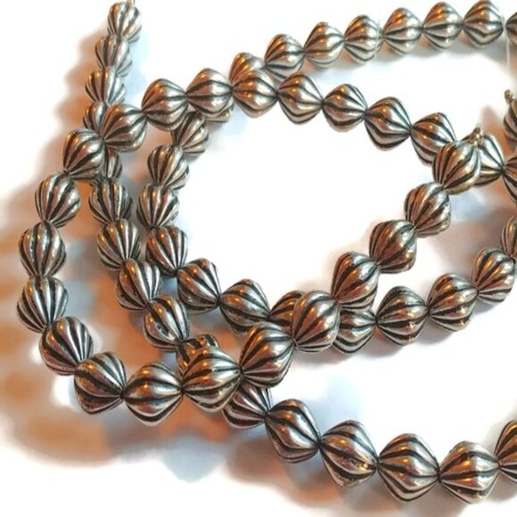 As Low As $2 Antique Silver Corrugated Lantern CCB Acrylic Beads 10mmx11mm (25) - Picture 2 of 3
